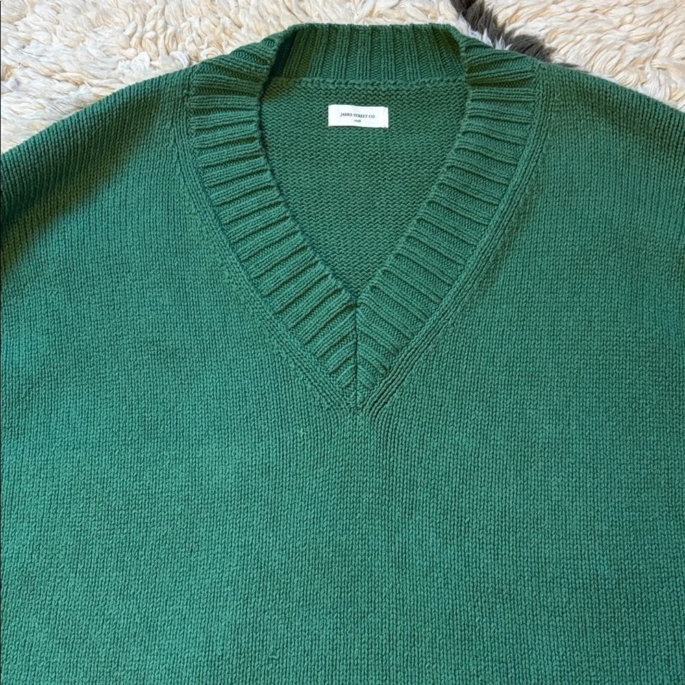 Green V-Neck Women's Sweater